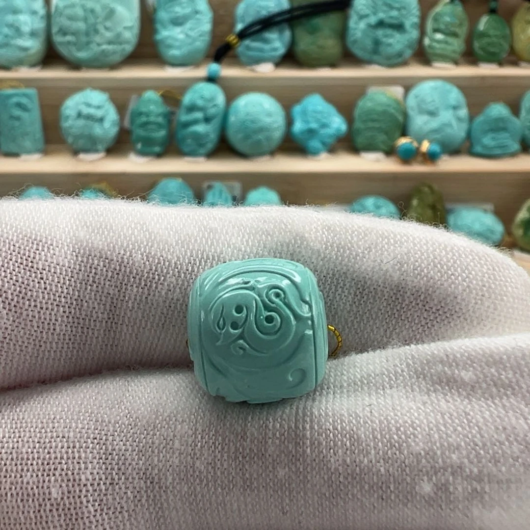 未镶嵌绿松石博古珠12.1x11.4mm