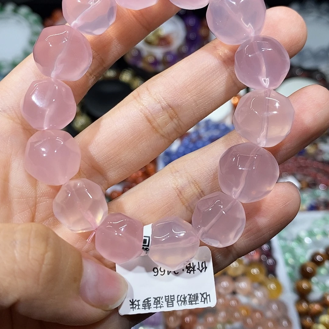 手串水晶未镶嵌莫粉菠萝珠12