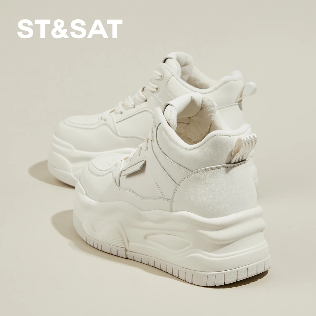 星期六厚底雪地靴女2025新款冬季加绒加厚保暖棉鞋运动休闲小白鞋