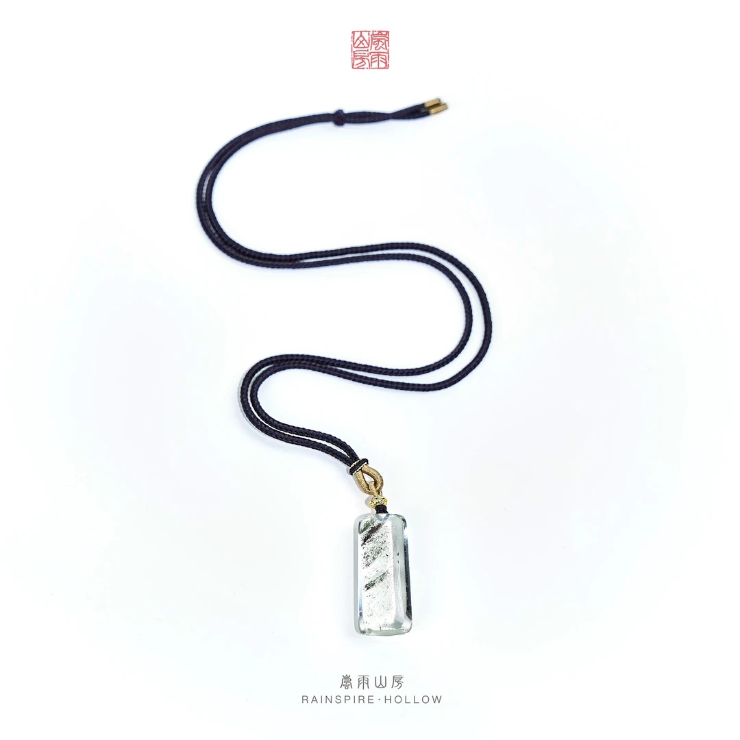 水晶 绿幽灵吊坠高晶体项链