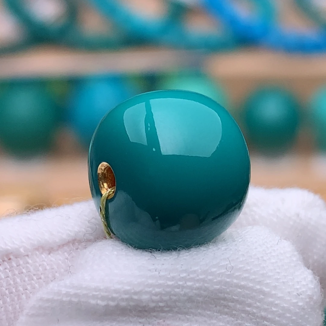 未镶嵌绿松石珠宝奇石12.2mm