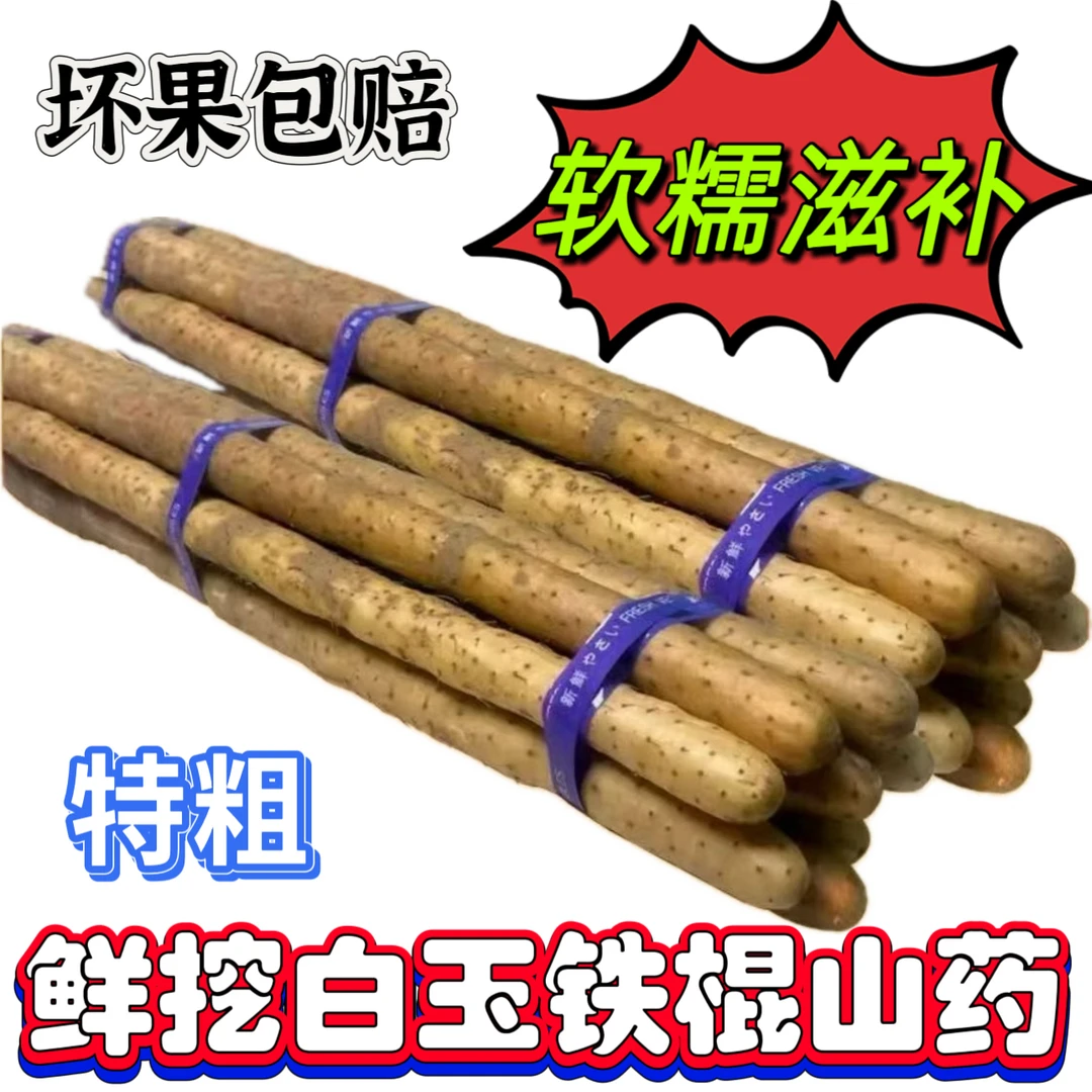 【现挖现发】新鲜特大白玉铁棍山药甜糯蔬菜河南特产软糯温县垆土
