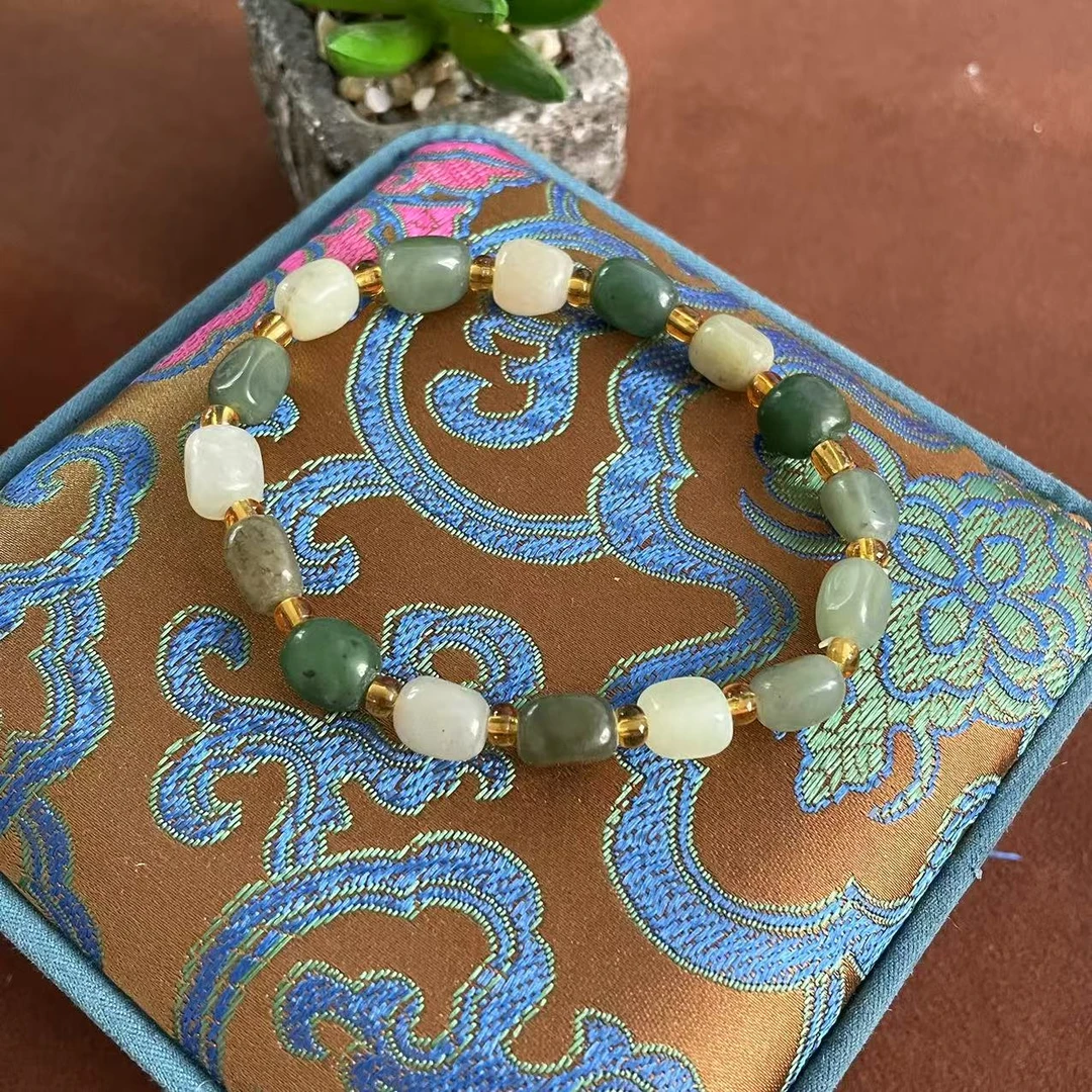 【手艺人珠宝】新疆和田玉老料随形手串  8.20 04