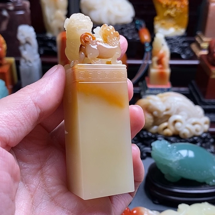 寿山石寿山山顶结晶芙蓉石印章 雷