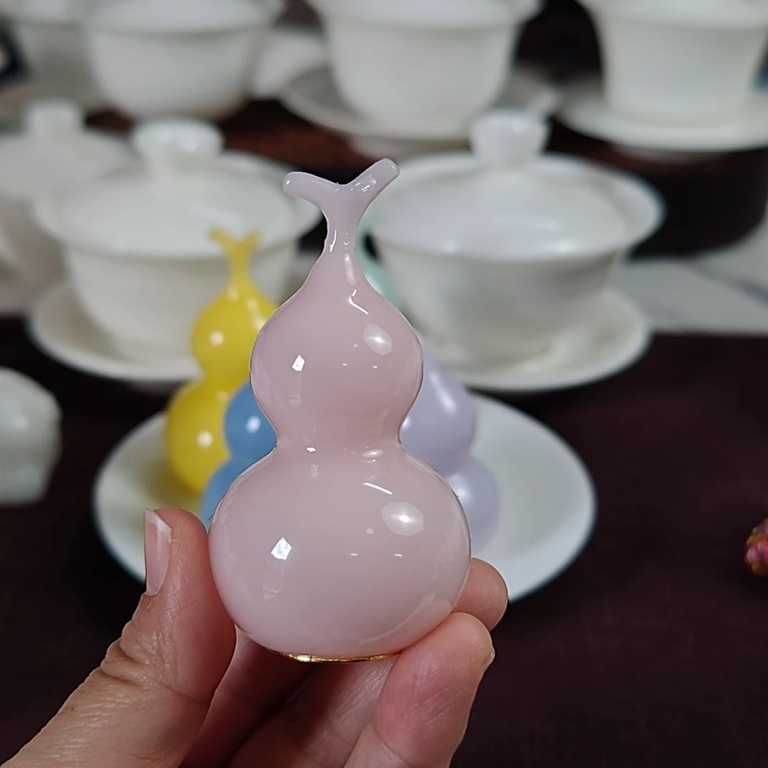 晶玉白大葫芦摆件