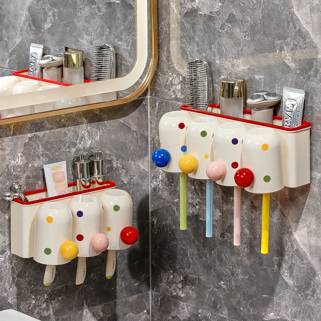 多巴胺牙刷置物架壁挂式免打孔卫生间放刷牙杯漱口杯牙膏牙刷架子