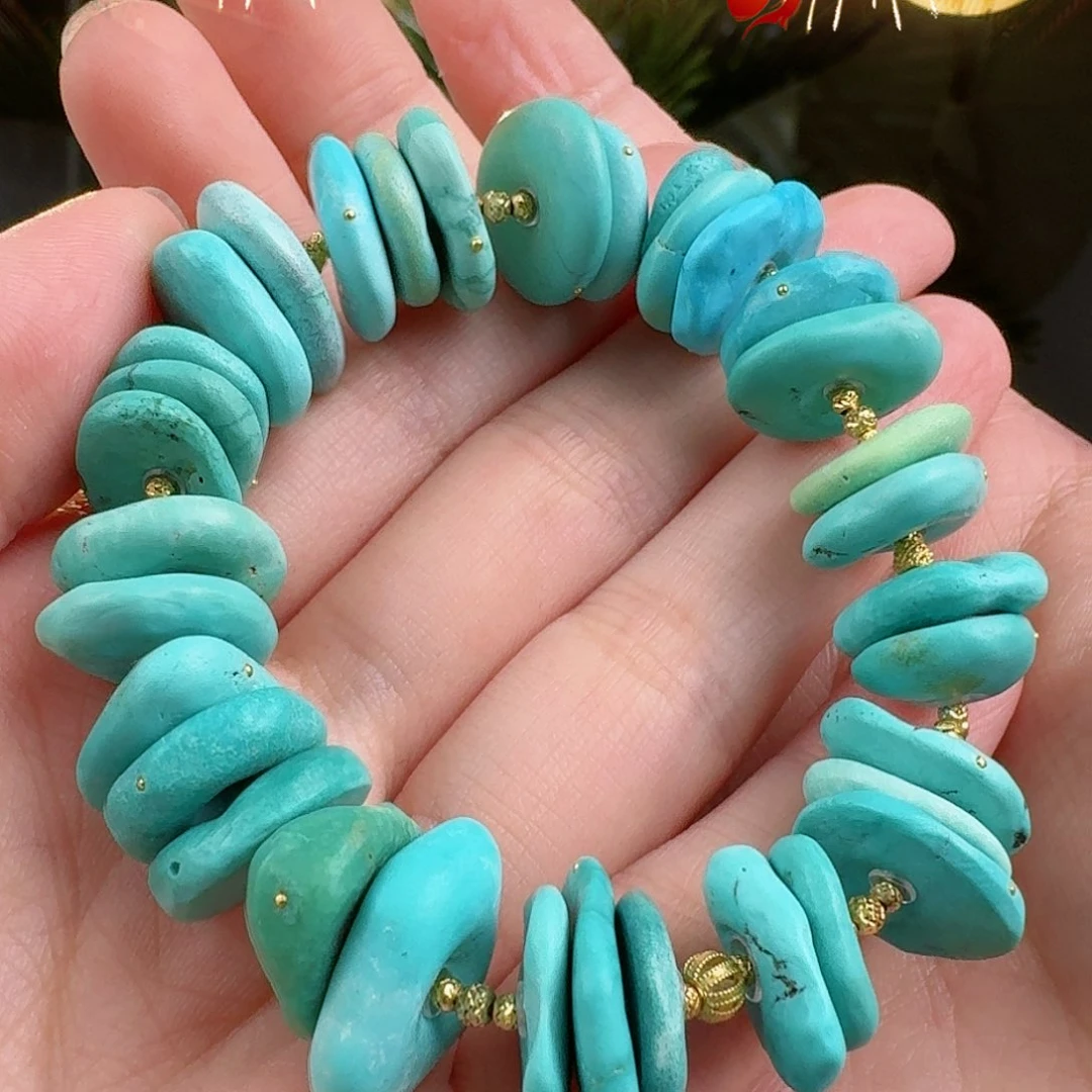 绿松石珠宝奇石18K金镶嵌