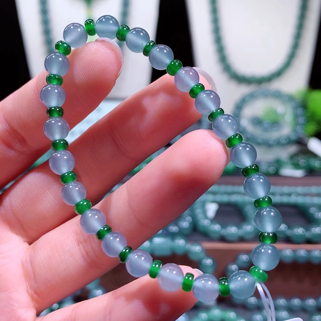 翡翠未镶嵌手链天然a货翡翠手串5.8