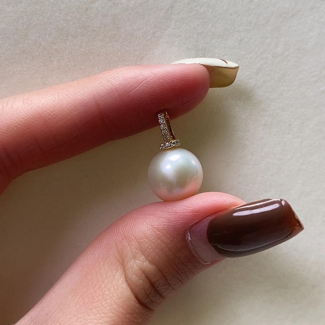 银S925镶嵌淡水珍珠吊坠(赠链)11.5mm
