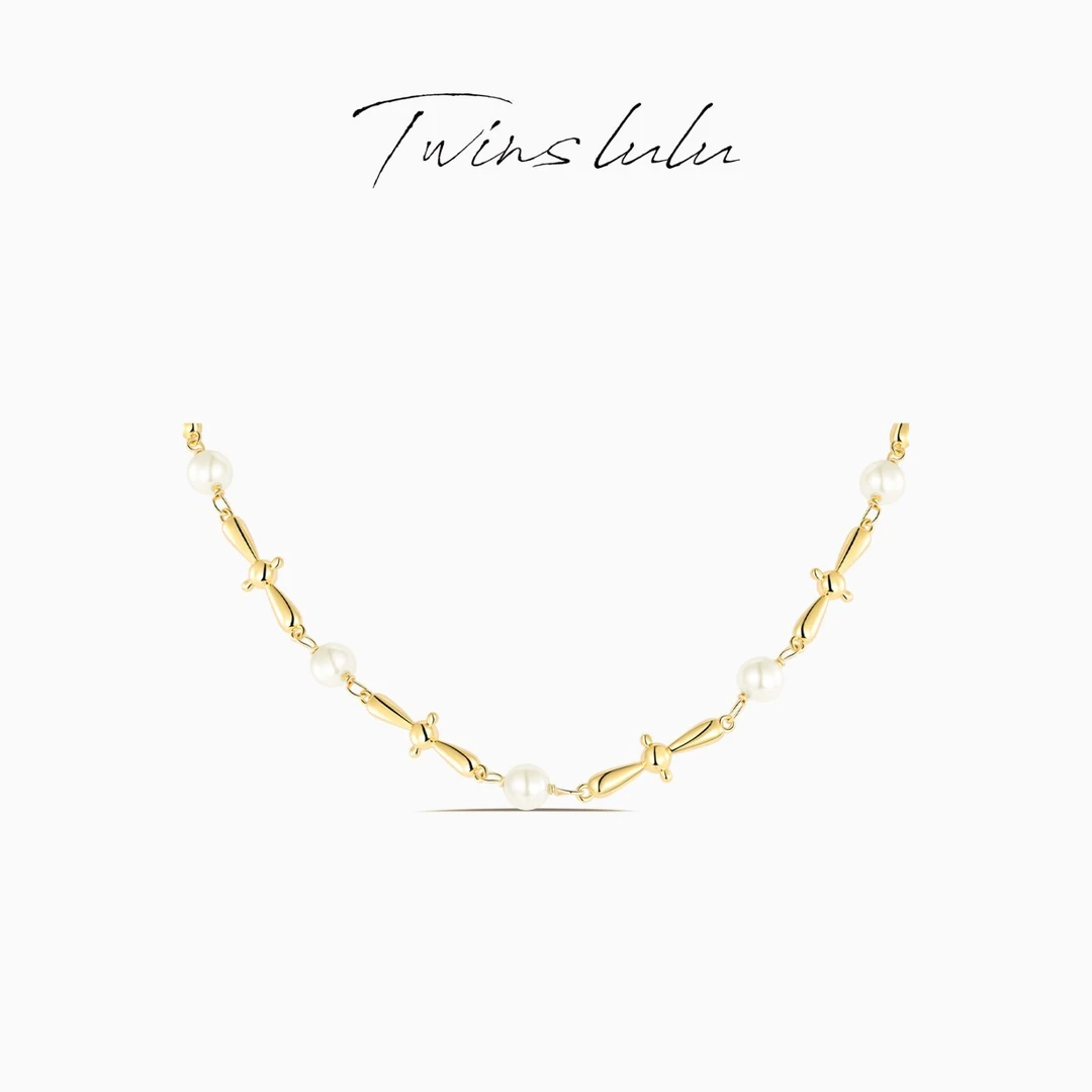 TWINS LULU镀k金【官方正品】法式【十约】椭圆形珠珠项链TSJ9639
