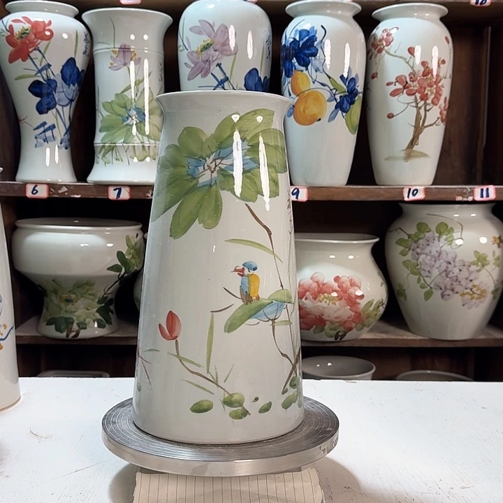 瓶宝塔荷花鸟款陶瓷陶瓷