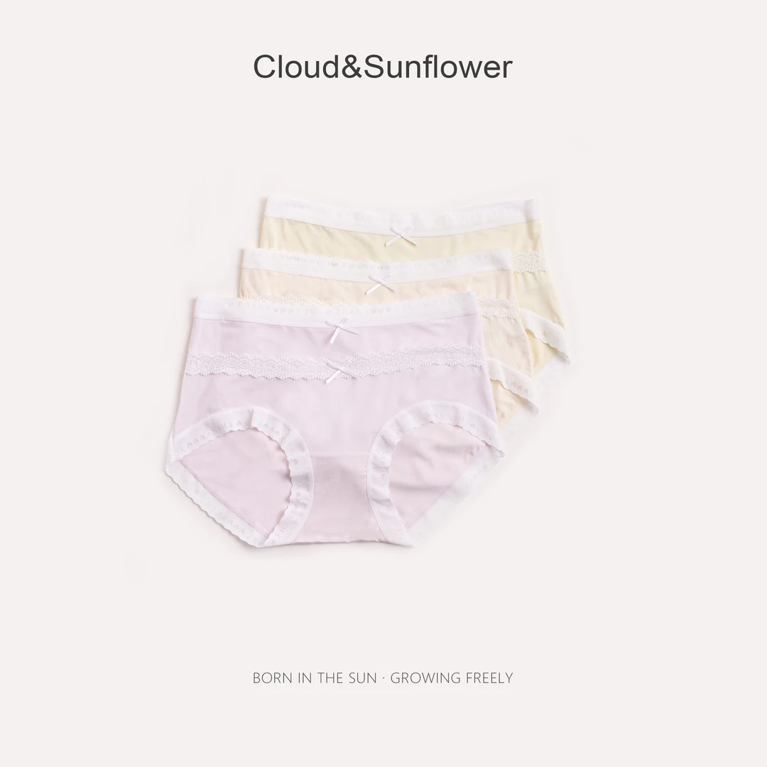 【云朵小葵】夏季蝴蝶结蕾丝边三角安全裤2281