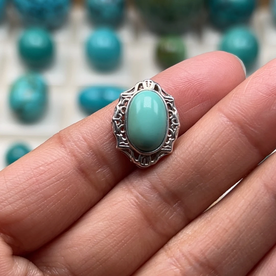 绿松石银S925镶嵌珠宝奇石