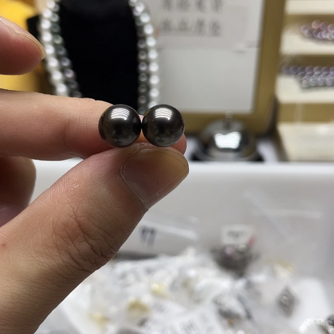 银S925镶嵌海水珍珠耳饰