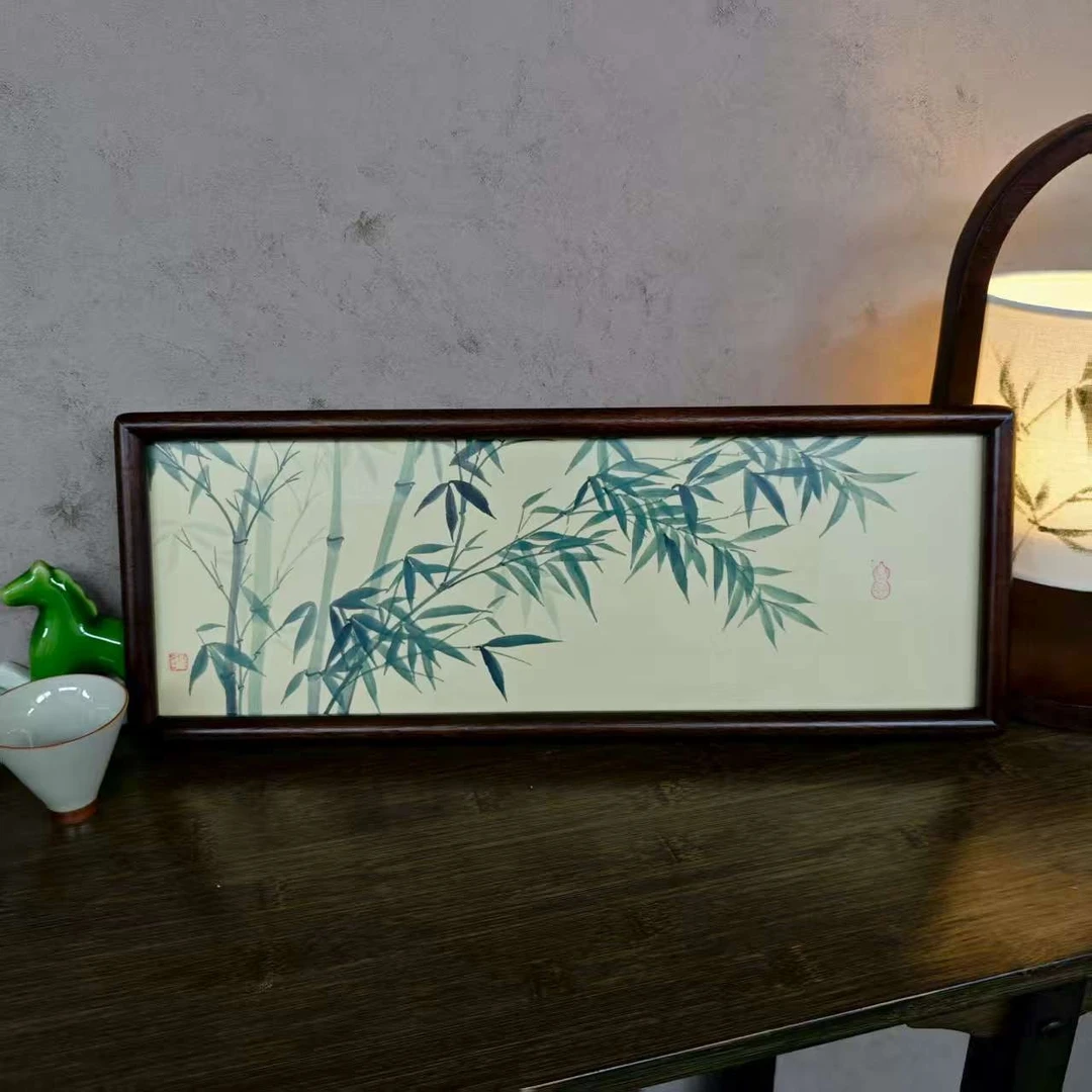 《翠竹》国风系列摆台17*45手写手绘国潮艺术文创摆件