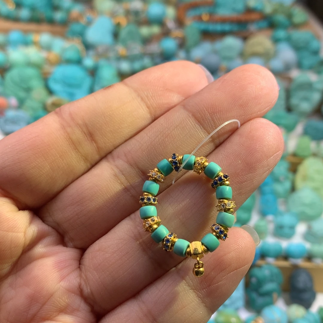 绿松石18K金镶嵌手链