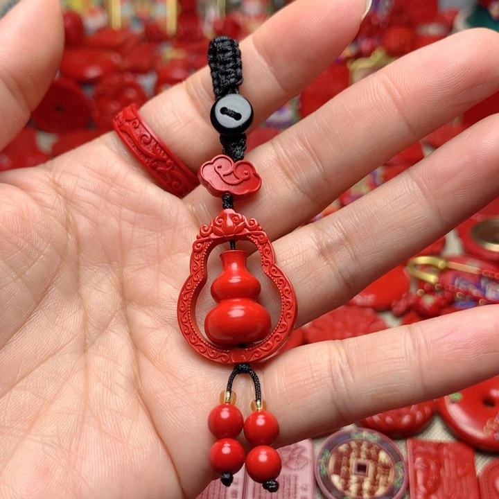 天然辰砂工艺品朱砂钥匙扣