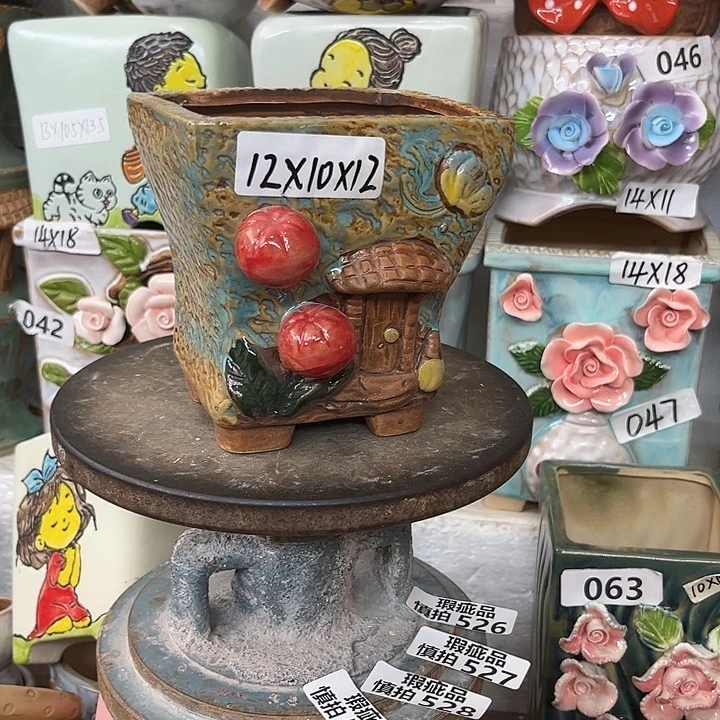 紫砂花盆粗陶材质多肉花盆