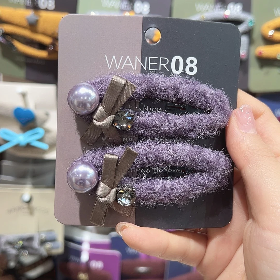 羽毛不锈钢紫色椭圆拜拜夹