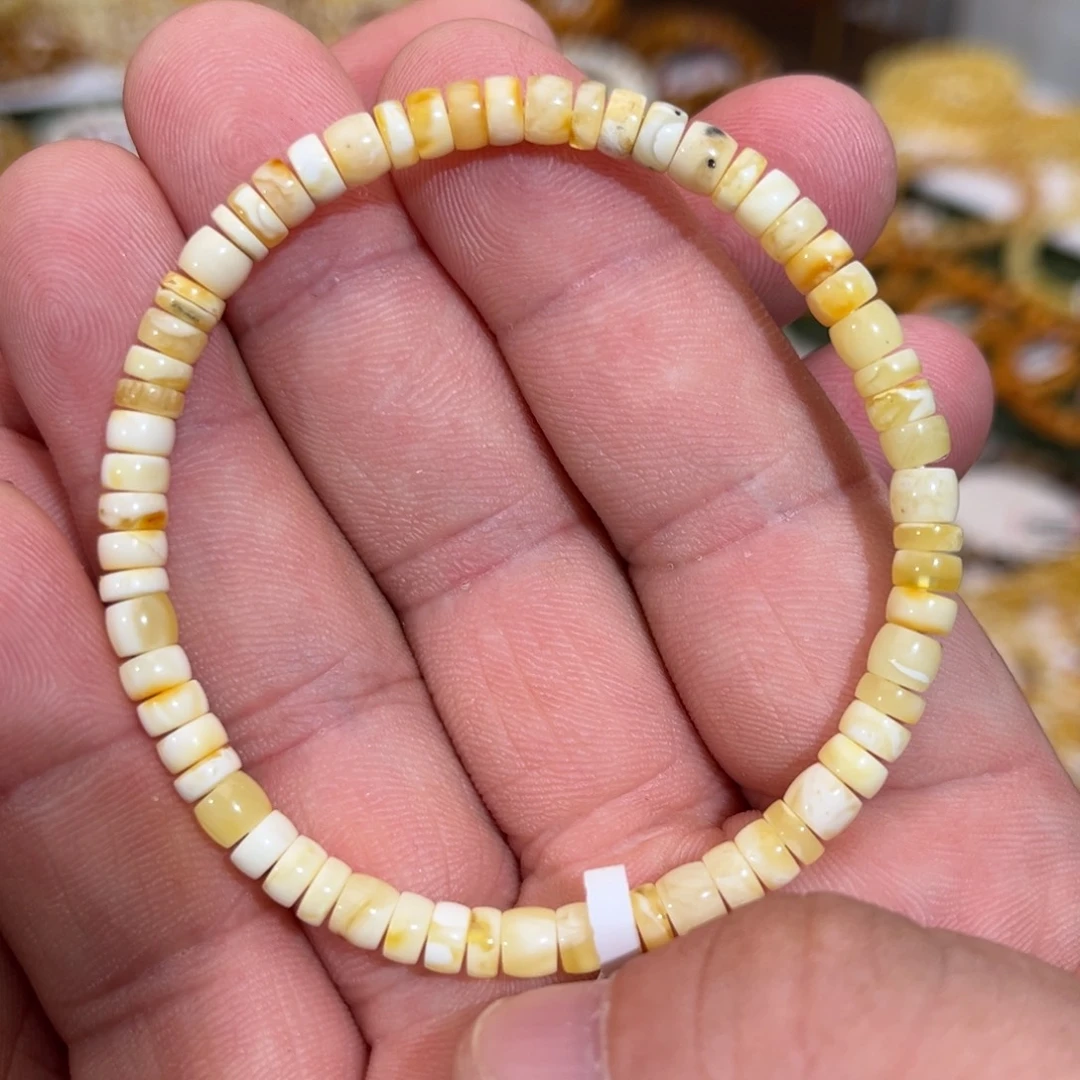 蜜蜡未镶嵌手链微瑕00005.0mm