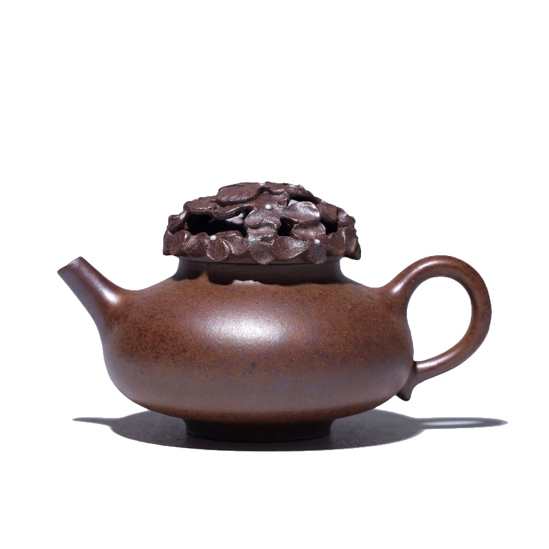 大吉羊柴烧 宜兴紫砂壶茶壶 原矿本山绿泥花团锦簇120ml徐雅