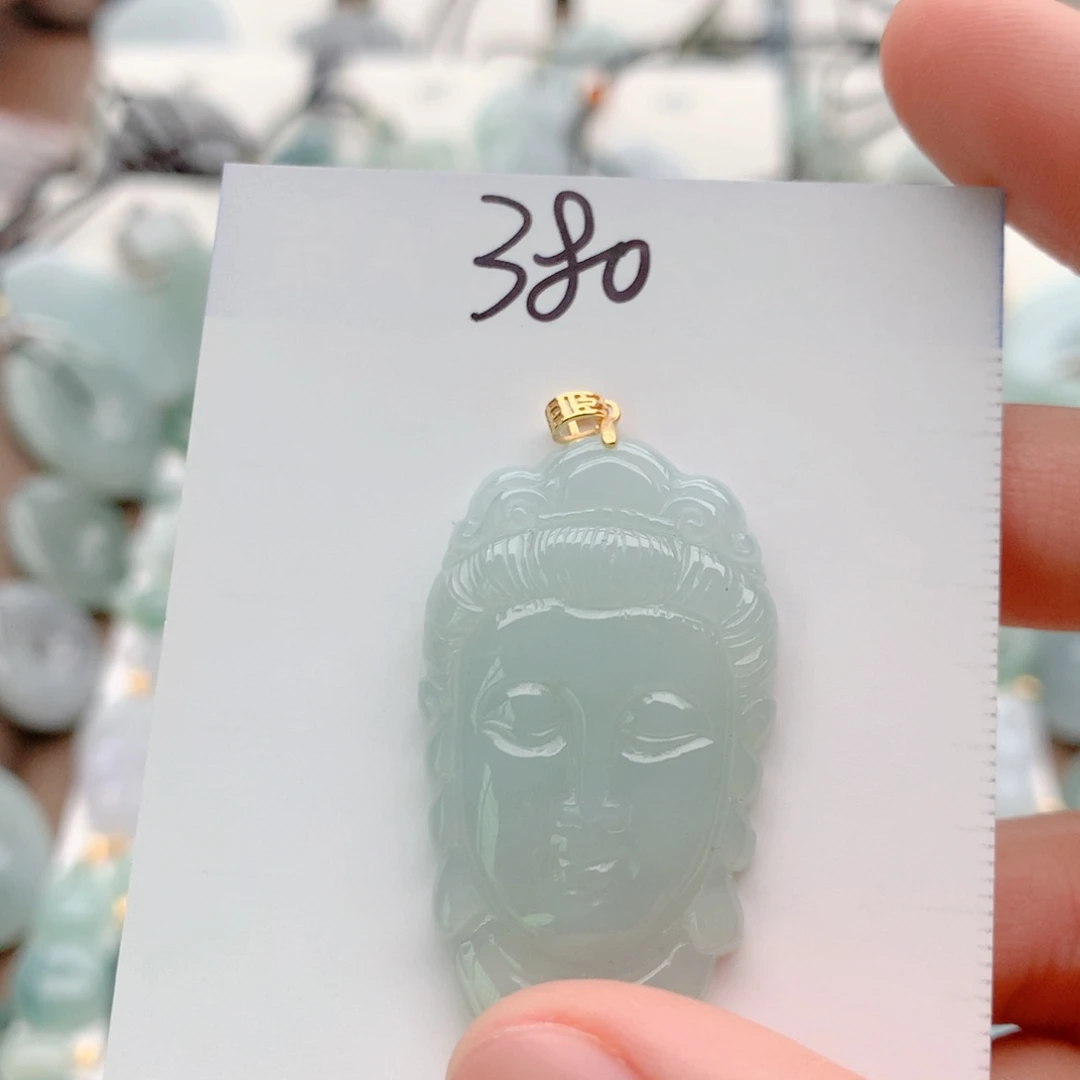 翡翠银S925镀金镶嵌颈饰吊坠