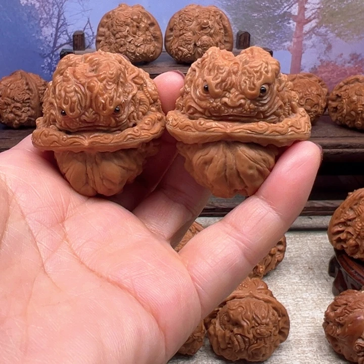 核桃把件蛤蟆头龙蟾