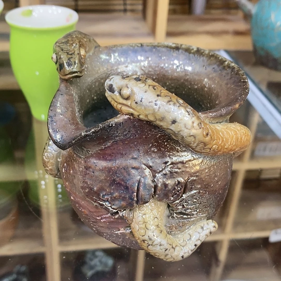粗陶志野柴柴茶器