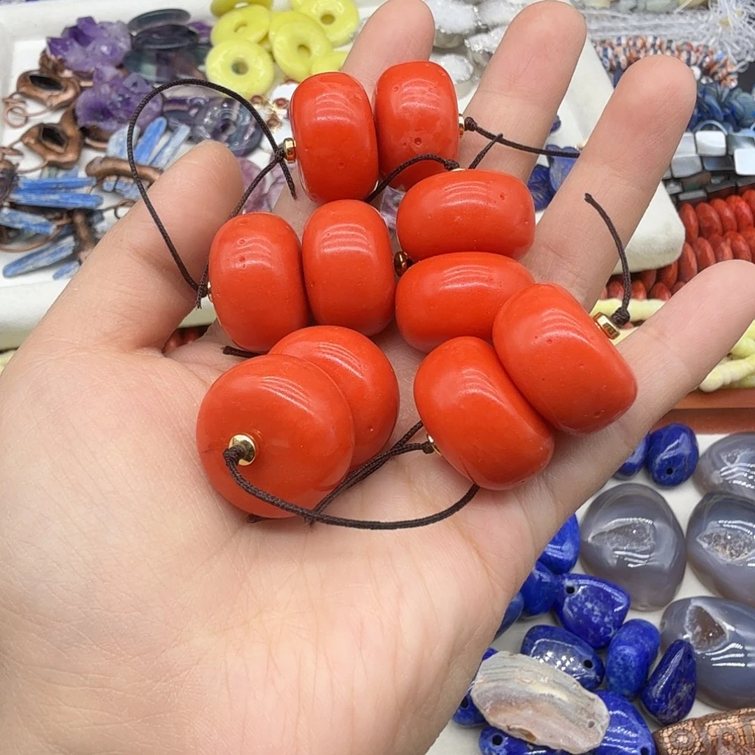 初***_珠宝半成品水晶未镶嵌23m柿子饼2颗 （6套）