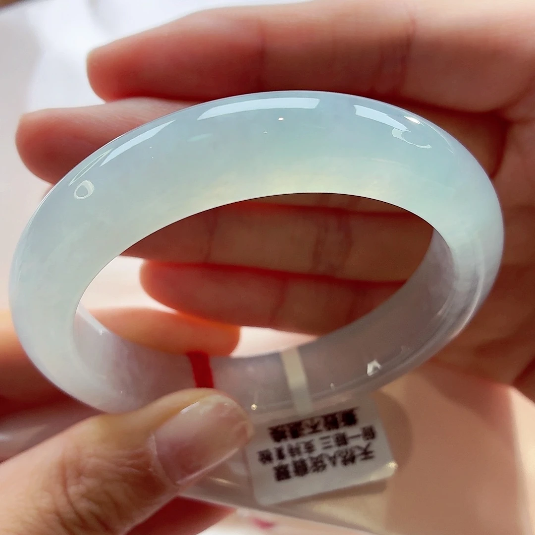 翡翠未镶嵌手镯白月光7