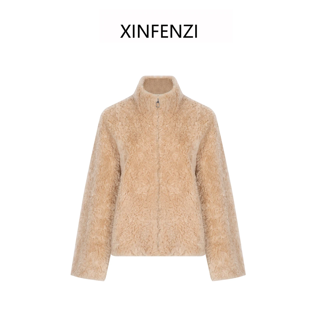 【挪威】XINFENZI 全毛外套立领开衫环保草草保暖上衣 WJK34419