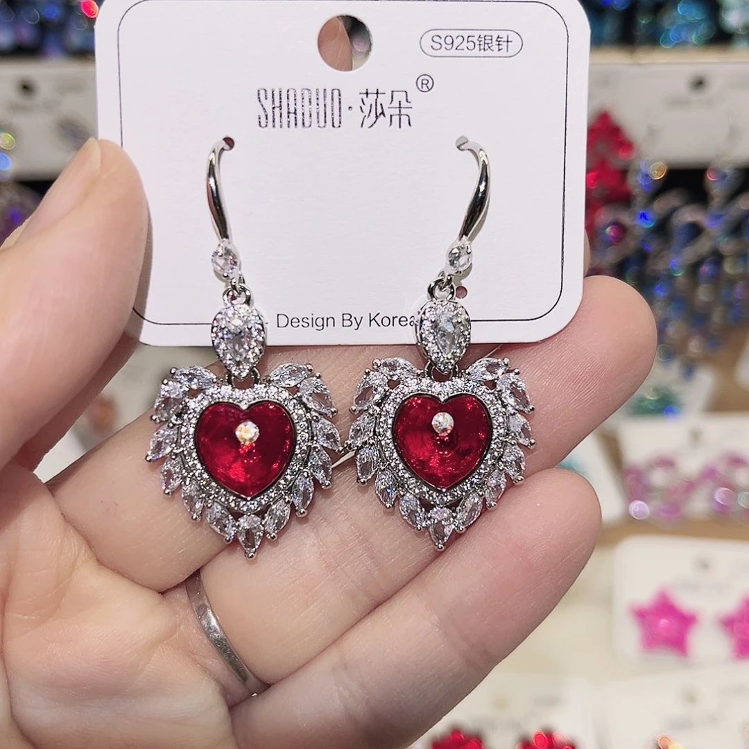 琉璃纯铜合金美丽耳环