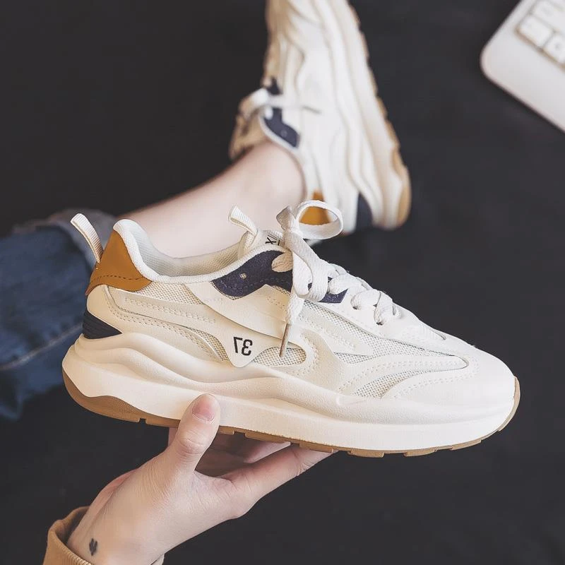 夏季薄款网面运动老爹鞋女款2024新款爆款休闲透气小白鞋球鞋网鞋