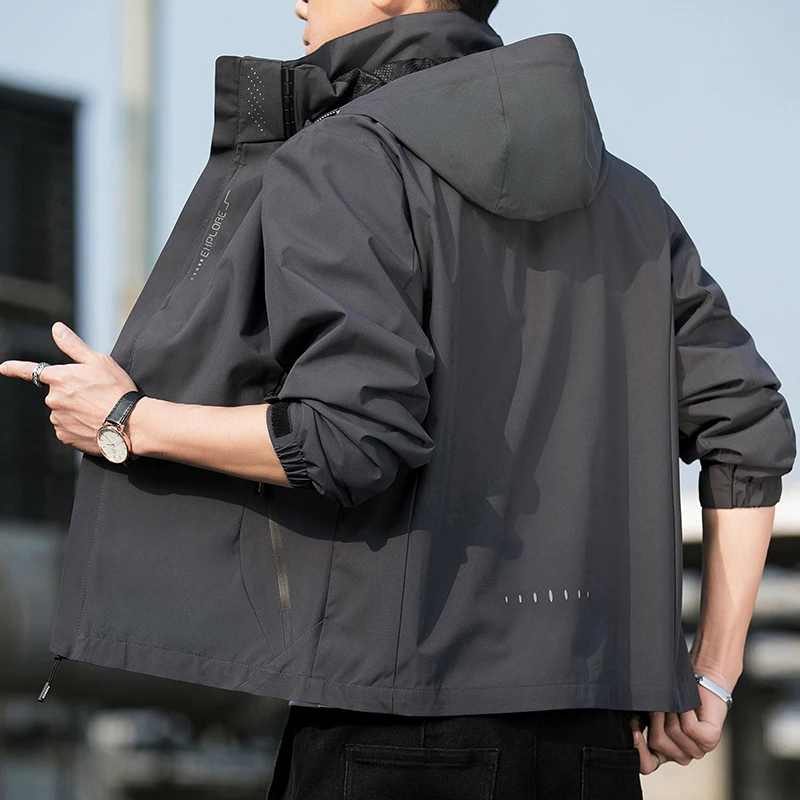 户外防风薄款冲锋衣男女外套休闲连帽登山服户外运动夹克衫情侣款