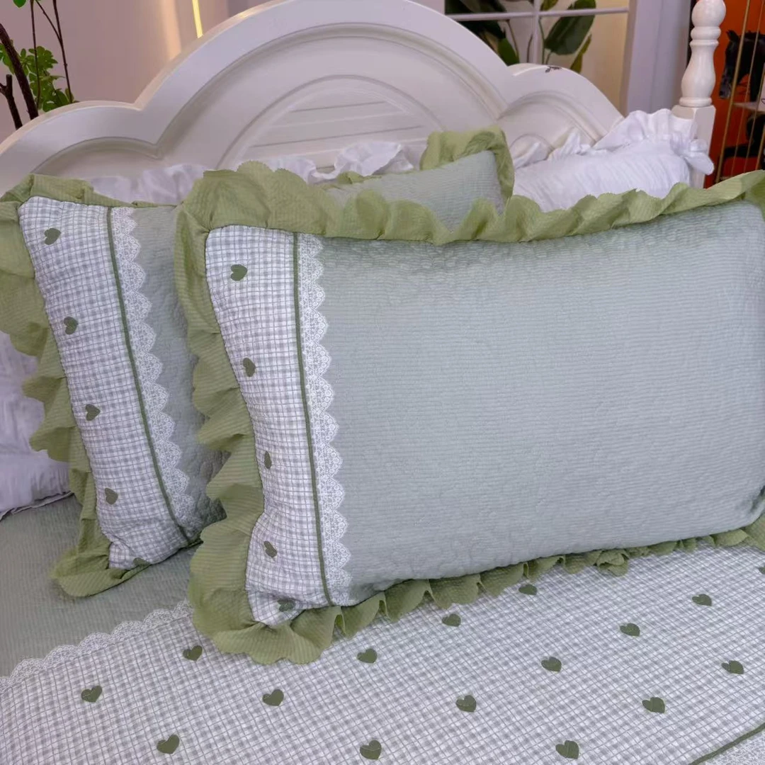 【同款枕套】高品质双层纱花边亲肤柔软透气枕头套小清新Q