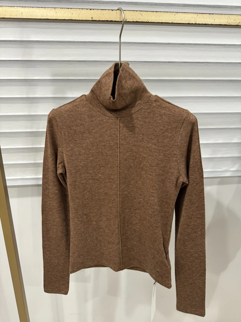 【吉卡思】半高领常规款休闲修身时尚打底衫上衣拼接堆堆领翻领衫