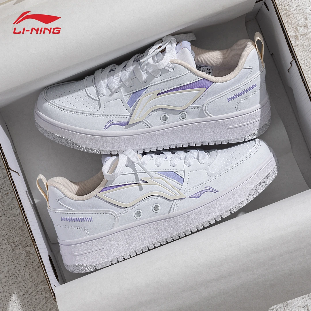李宁都市漫游女鞋板鞋夏季新款魔术贴板鞋运动小白鞋低帮百搭女鞋