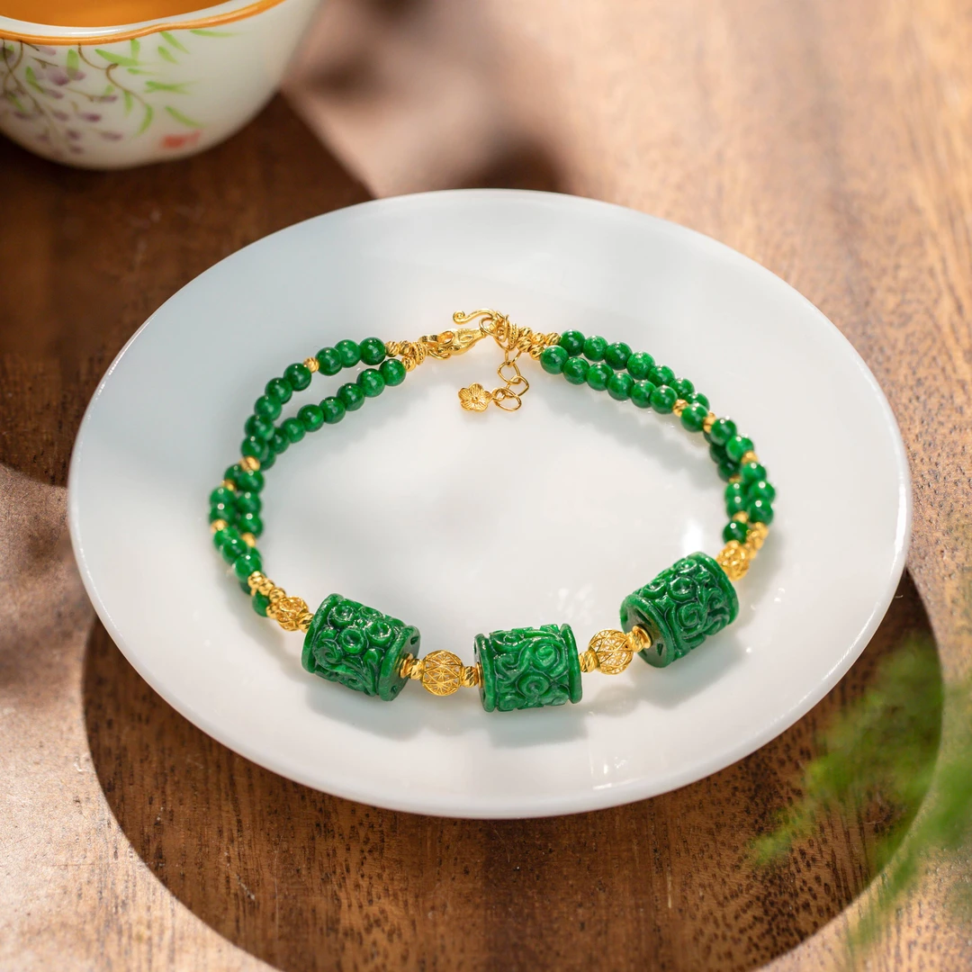 S-《翠知颜》原创翡翠手链-AFC75952