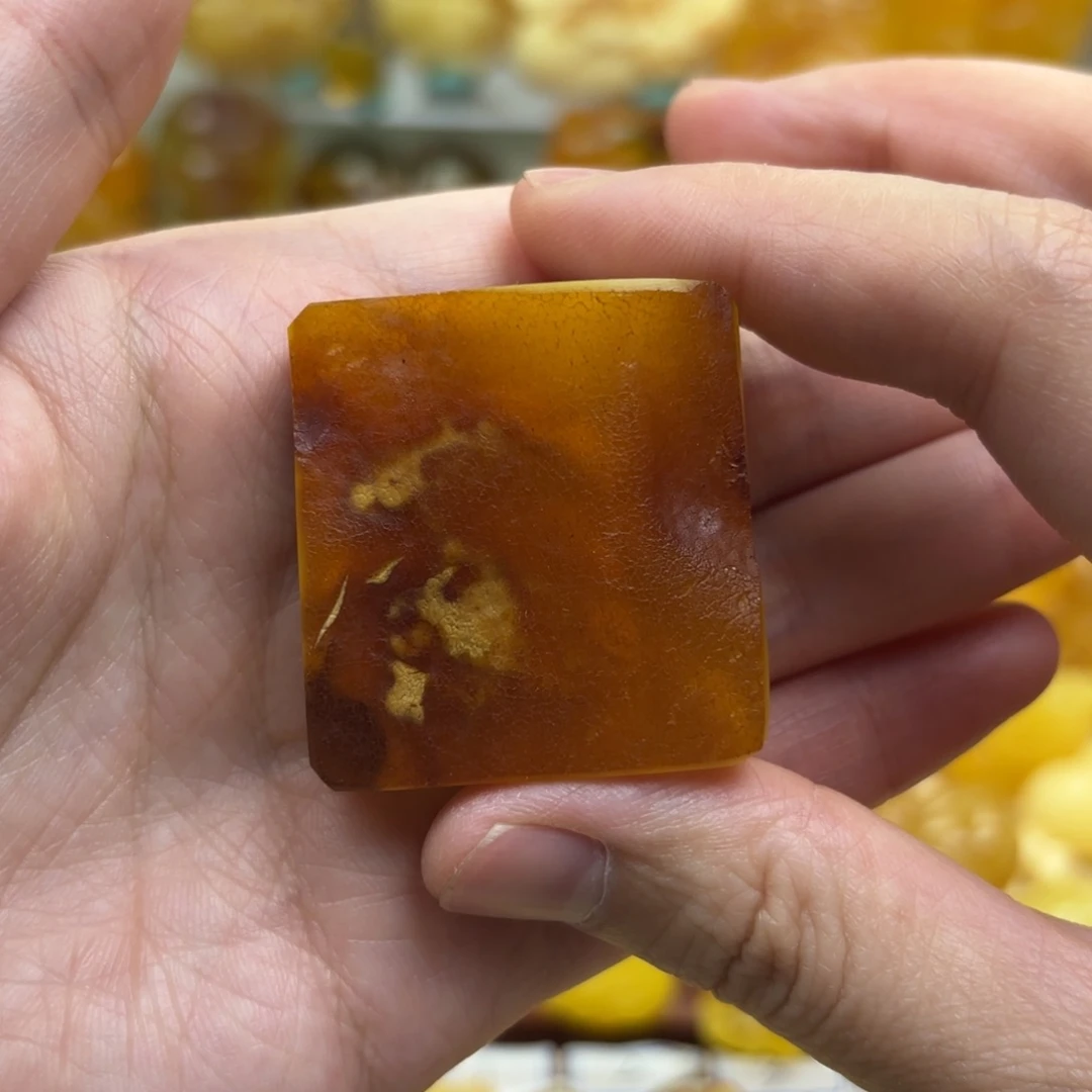 裸石蜜蜡未镶嵌蜜蜡吊坠打孔不退不换