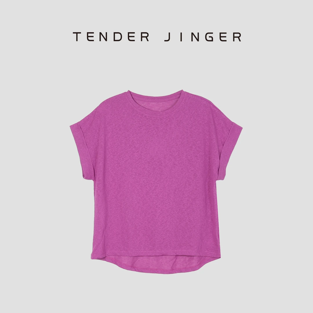 Tender Jinger雨露麻连肩翻袖短袖T恤T52JLL80209