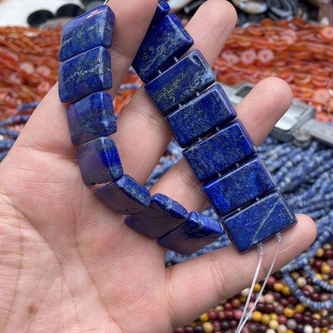 玛瑙/玉髓珠宝半成品未镶嵌一条装24mm青金手牌半成品