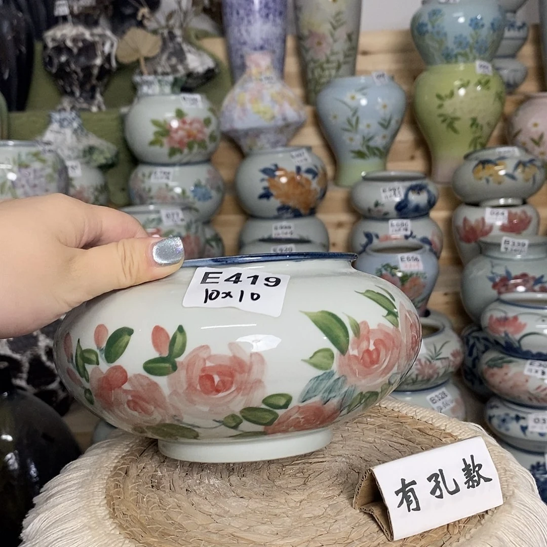 瓷韵花盆 E419 手工制品 完美主义者慎拍