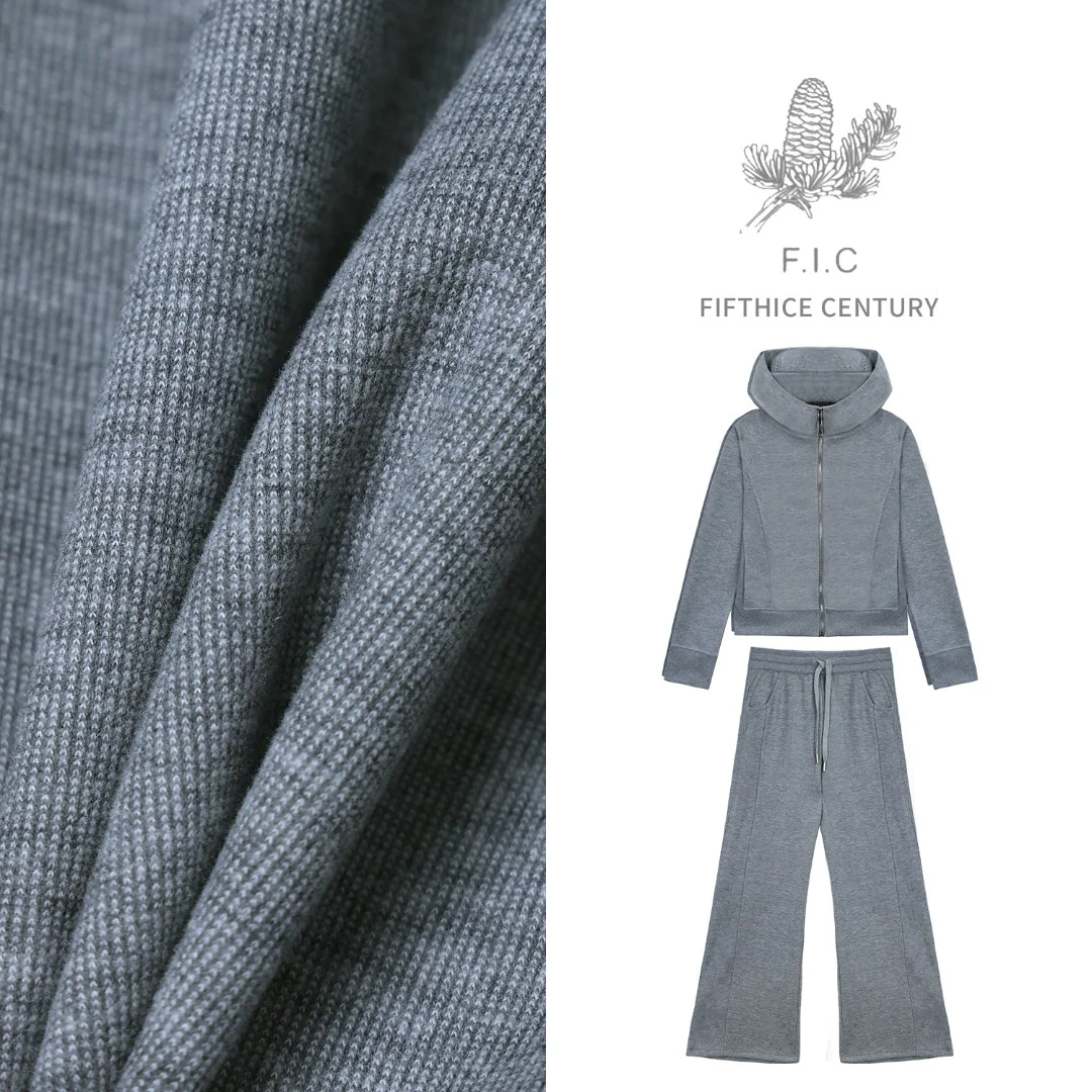 朱先生FIC【醋酸羊毛运动套装】休闲风百搭秋冬街头风