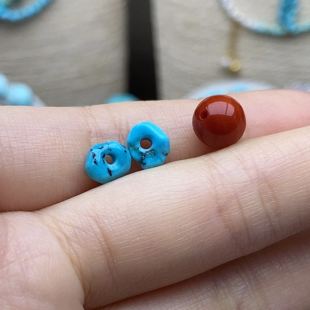 南红玛瑙未镶嵌福利  玉化暴暴蓝扣子