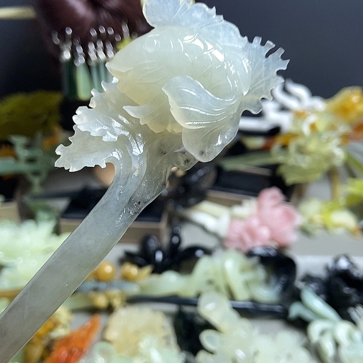 岫玉未镶嵌发簪发簪