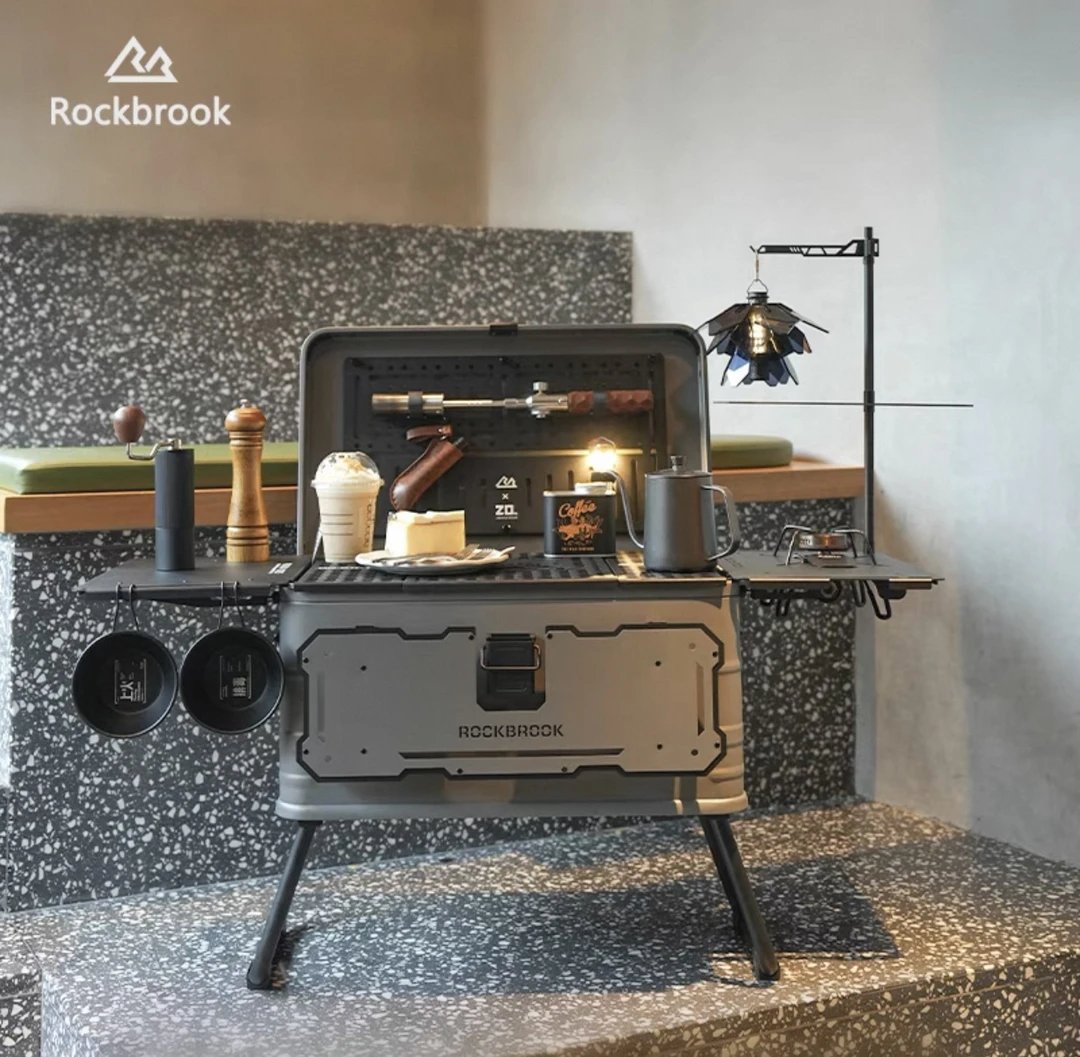 鹿布咖50pro户外露营铝镁合金箱多功能箱带脚架车载收纳箱大容量