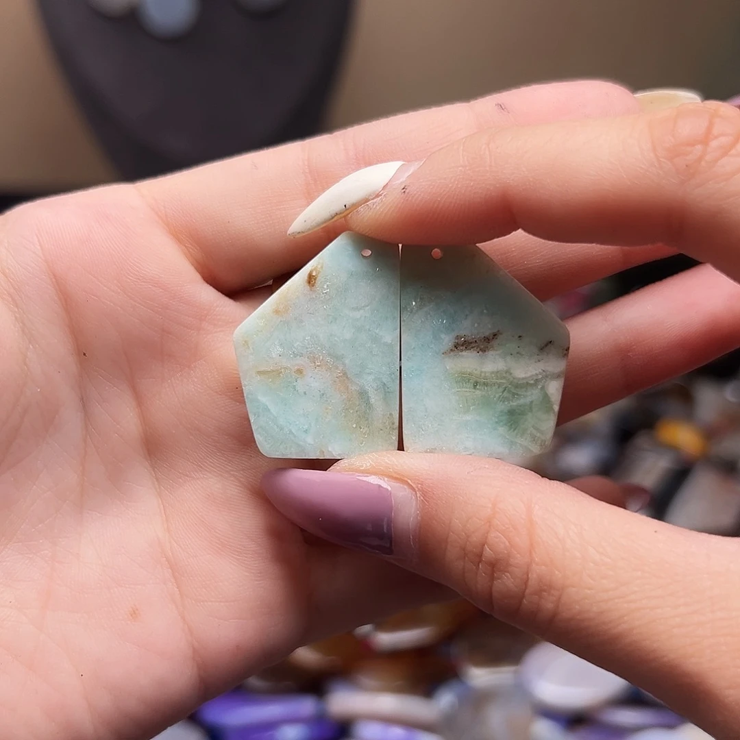 玛瑙/玉髓合金珠宝半成品d156 30m 天河石一条