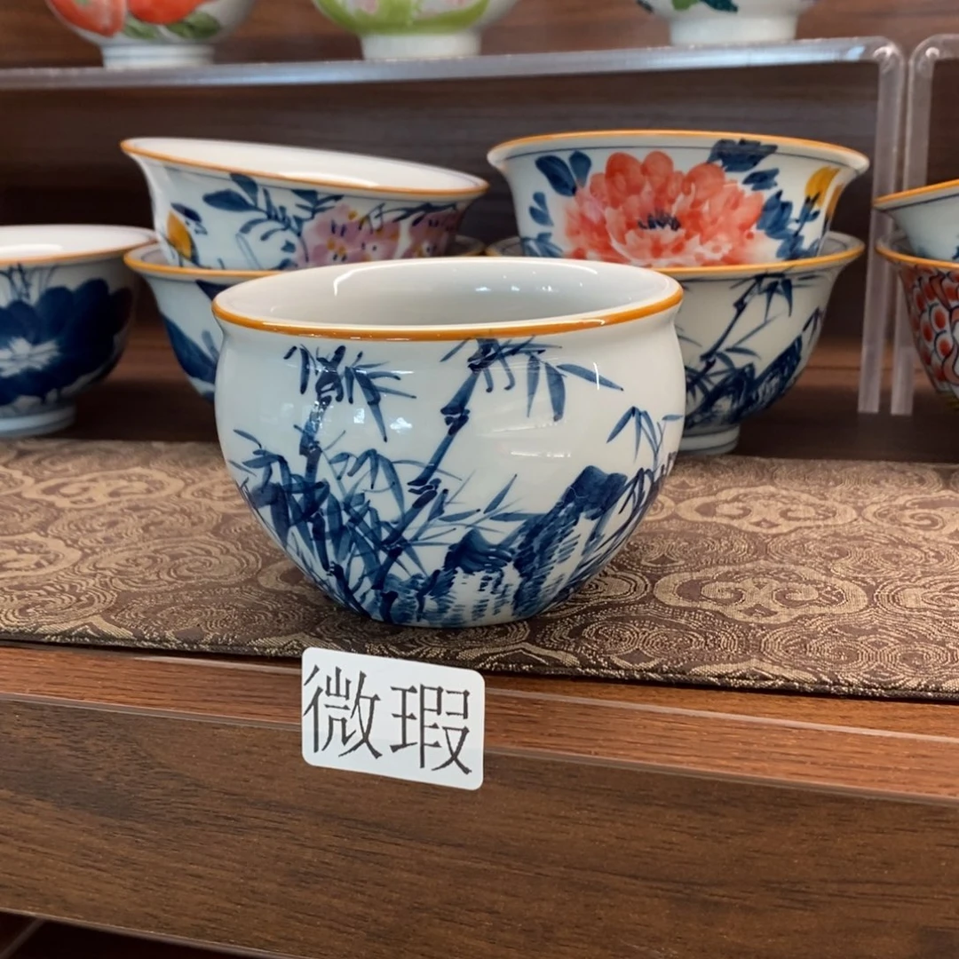 釉下彩老陶泥手工绘制