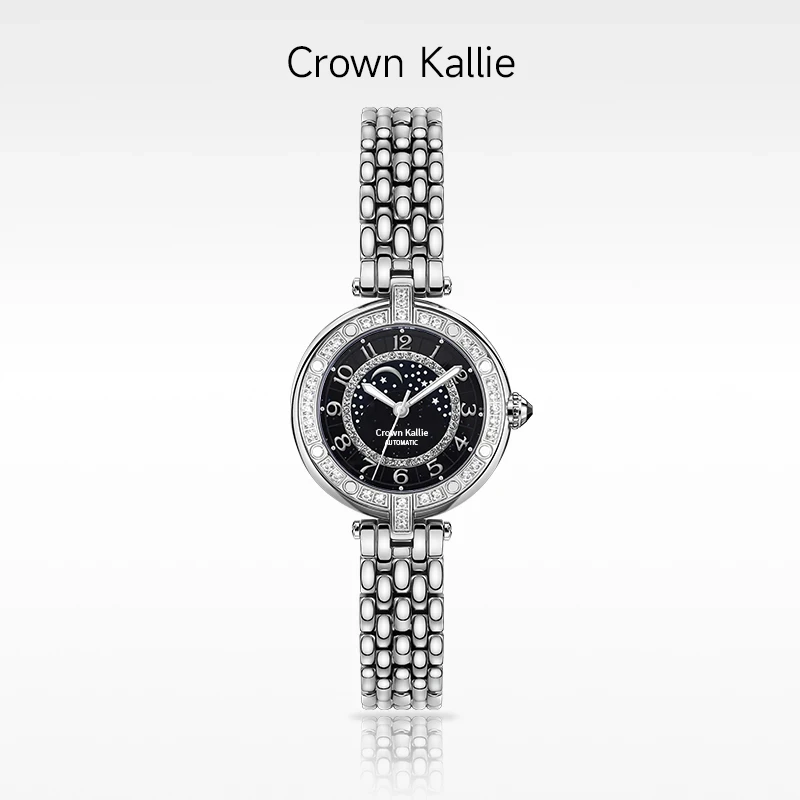 Crown kallie【星空月相】满天星系列气质腕表全自动女士女孩ck8126