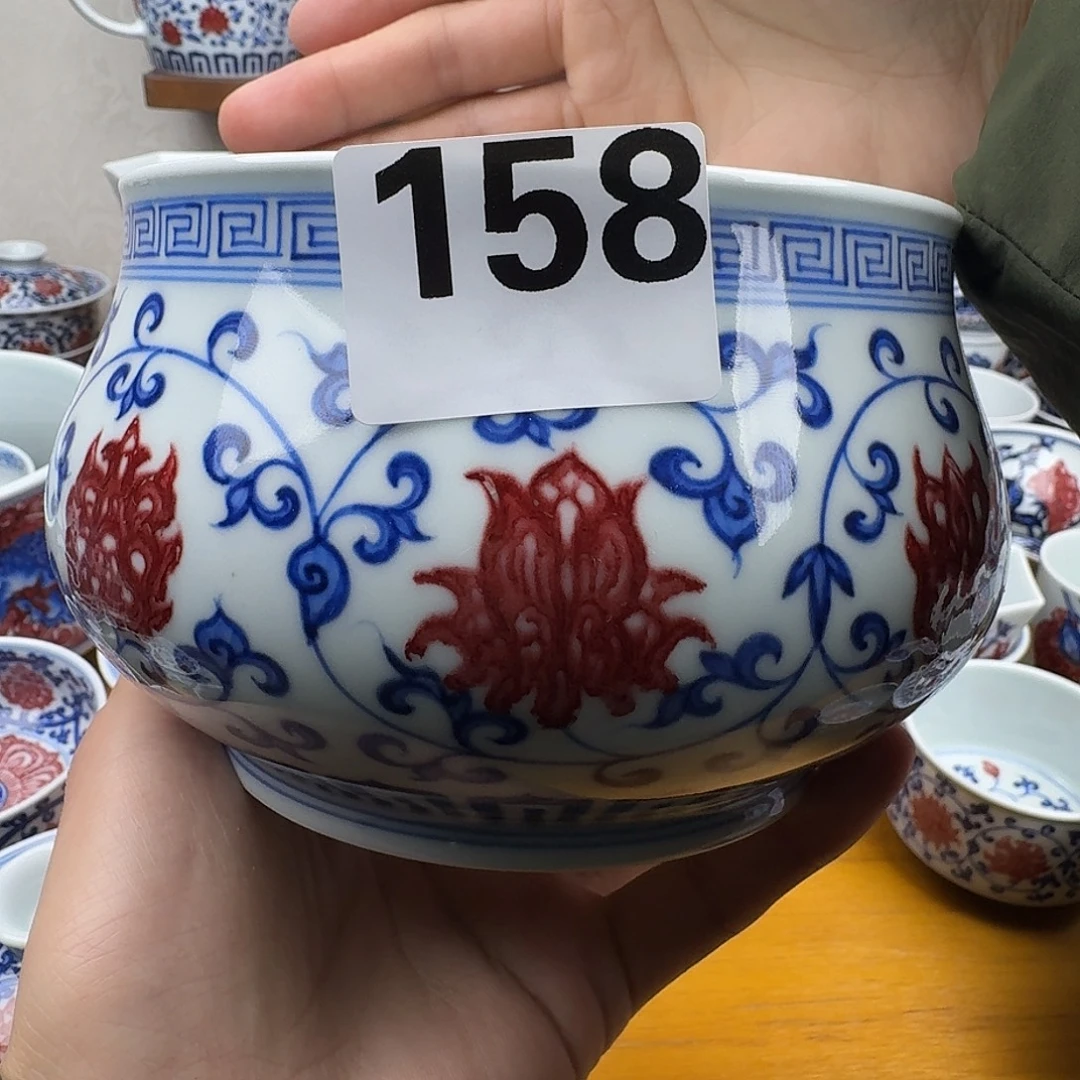 m***i当代青花釉里红水洗